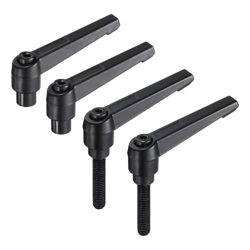 Image of uxcell 4pcs Clamping Lever Adjustable Handle Set Metric M8 x 40mm Male & M8 Female Thread Level Handles Hand Stud Knobs Quick Release Black for Lathe Machinery