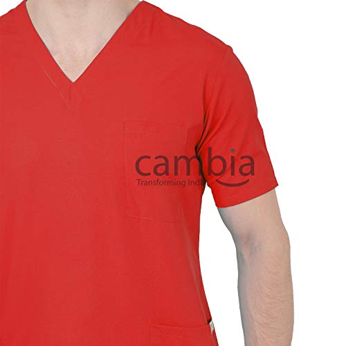 Image of Cambia Scrub Suits for Doctors Men /OT Dress Unisex (L, Red)