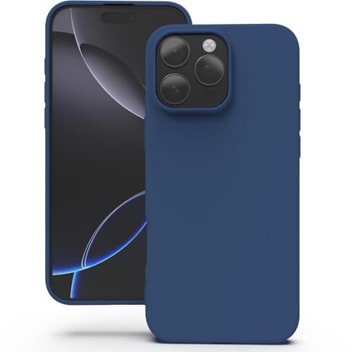 Image of AIBEX Premium Liquid Silicone Back Cover Case Compatible for iPhone 16 Pro | Shockproof, Drop and Camera Protection | Slim Phone Case, Anti-Scratch Soft Microfiber Lining - Royal Blue