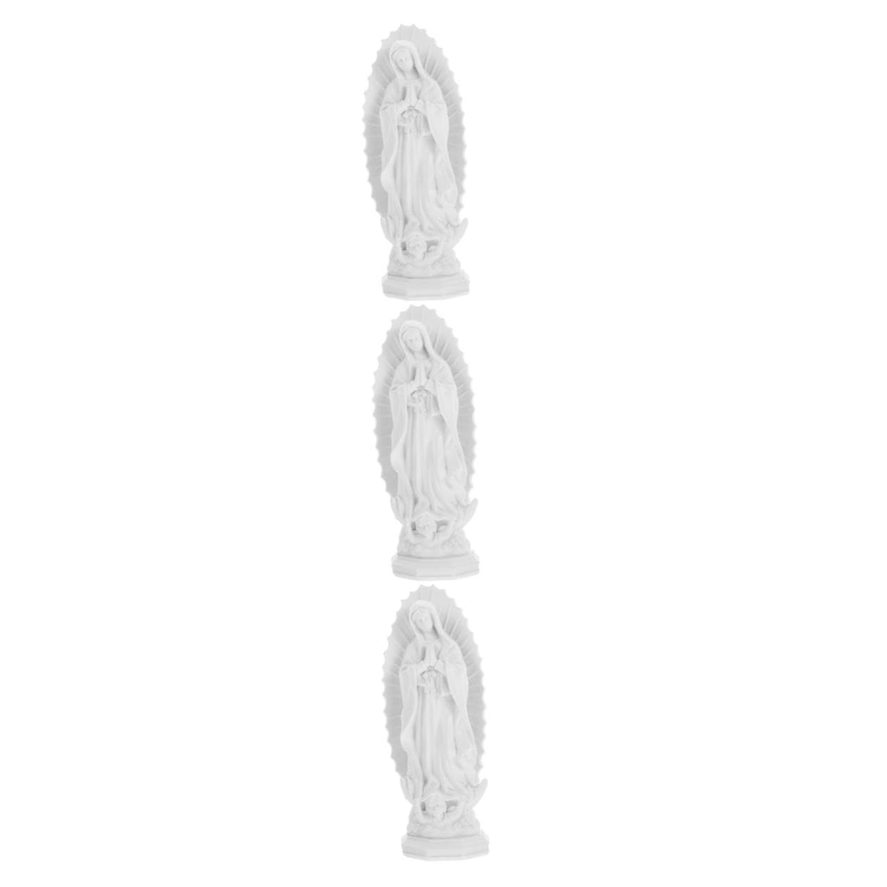 Statue Vierge en résine blanche DOITOOL lot de 3 pièces pour décoration chrétienne