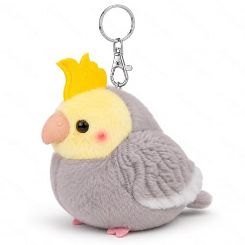 Llavero de loro cacatúa realista para decorar mochilas y bolsos diarios