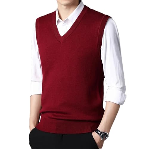 TdvcpmkkMen's Sweater Vest V-Neck Sleeveless Casual Warm Formal Business Vest Sweater