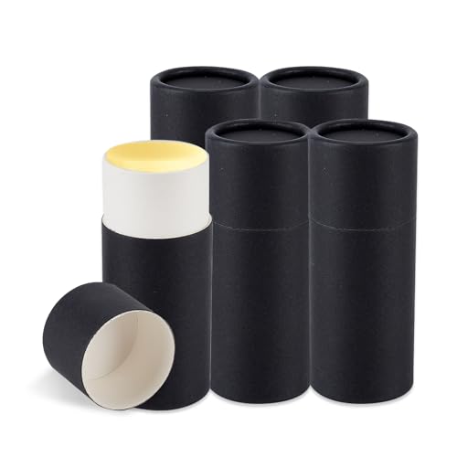 NICENEEDED 5 envase de Cartón para Desodorante, Tubos Push-Up Tubos de Cartón Kraft Vacíos, Envases de Bálsamo Labial de Cuerpo Redondo