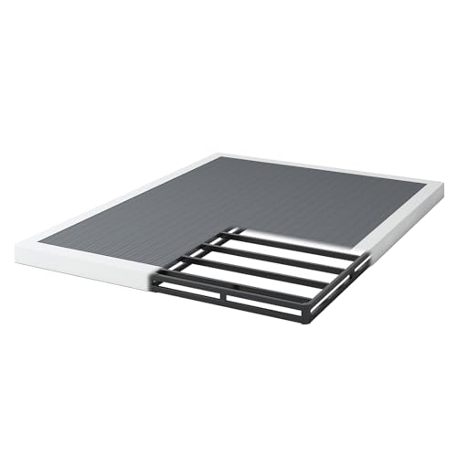 NHODIR Full Box Spring 3 Inch Heavy Duty Box Spring Mattress Foundation, Metal Bed Base with Fabric...