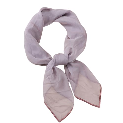 Wander Agio Hair Tie Silk Like Neck Scarf Womens Printing Small Scarves Square Headscarf Silky Hair Band Pure Color