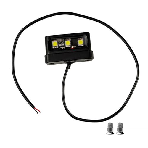 SHOOYIO Verbesserte Sichtbarkeit, helle LED, wasserdichtes Gehäuse, starke einfache Montage für Motorrad, E-Bike, stilvolle Motorrad-Kennzeichenbeleuchtung