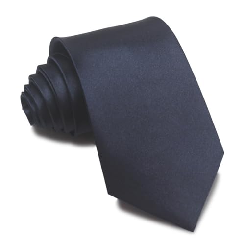 MAIANY Cravate Homme, Cravate Satin Classique 8 cm en Désign Monochrome, Cravate Classique de Mariage pour Bureau ou Occasions Festives (bleu foncé)