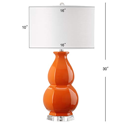 Lámpara de mesa Safavieh Juniper base naranja y pantalla blanca miniatura 4