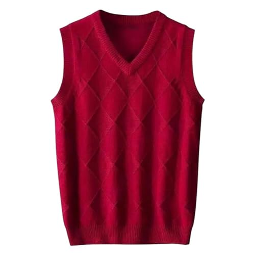 UIOKLMJH Men's Soft Comfortable V-Neck Pullover Waistcoat Solid Color Slim Fit Sweater Vest