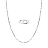 Cheria 925 Sterling Silver Chain for Mens, 3mm Silver Rope Mens Chain Necklace, Men Jewellery Gift for Man 20 Inch