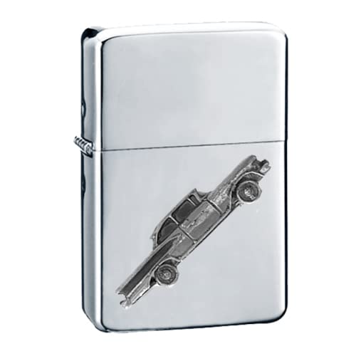 Briquet à essence rechargeable US Car 1950 Edsel Pacer, boîtier argenté effet étain 3D