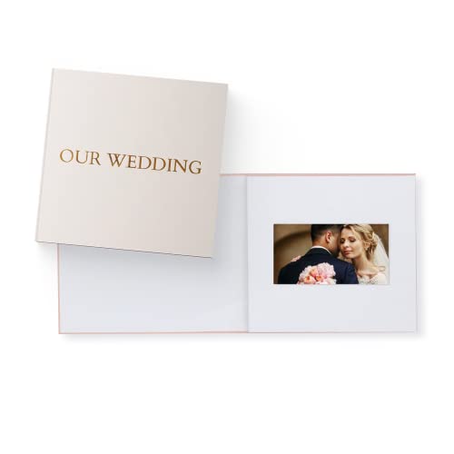 Heirloom Video Book - 5 HD Screen for Custom Memory Gift - Wedding Birthday Anniversary - 20 Min Video Photo Keepsake - USB Rechargeable - Wedding