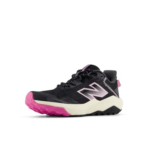 New Balance Dynasoft Nitrel V6 Lace-up Running Shoe, Black/Real Pink, 4 Wide US Unisex Big_Kid - image 1