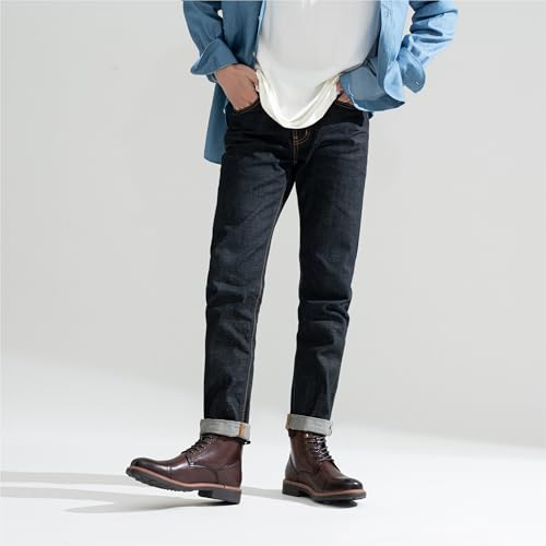 Image of Jousen Mens Chukka Boots Leather Dress Boots for Men Retro Ankle Boots Mens High Top Boots