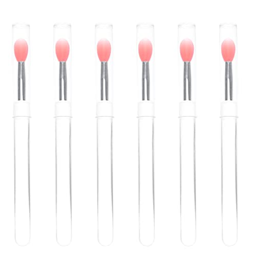 FRCOLOR Ergonomic Silicone Lip Brush Set 6pcs Makeup Brush for Precise Lip Eye Application