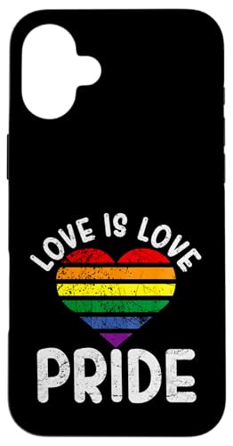 Love is Love Pride LGBTQ Orgullosa aliada Rainbow Heart Queer LGBT Carcasa para iPhone 16 Plus