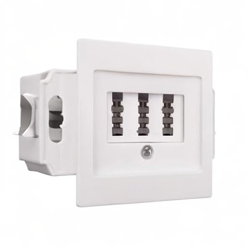 McPower TAE-NFN-Anschlussdose | Flair | 3x 6-polig, Unterputz, IP20, für Telefoninstallation, ideal für Haushalte und Büros, weiß