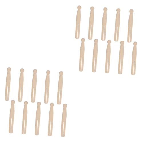 SOLUSTRE 2sets Natural Wood Food Bag Seal Clamp Snack Bag Sealer Clip Food Sealing Safety Clip Easy Use 10pcs*2