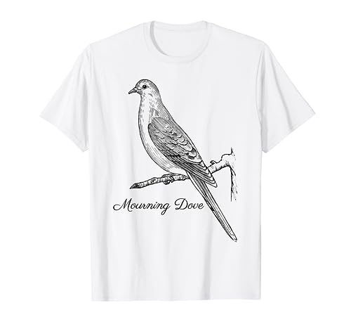 Mourning Dove T-Shirt Bird Tee Shirt Ornithology Black Lines