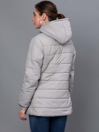 Image of KOTTY Women's Full Sleeve Zipper Fur Hooded Neck Puffer Jacket