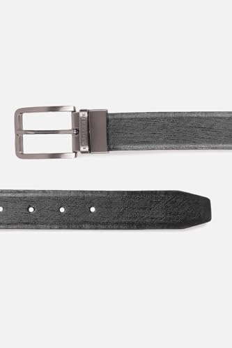 Image of Louis Philippe Men's 100% Italian Leather Shiny Nickel Buckle Formal Reversible Belt