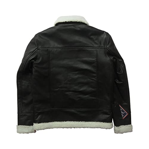 Black Jacket For Boys - Stylish White Fur Kids Leather Jacket 5