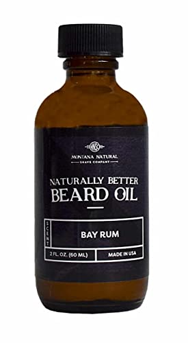 MNSC Bay Rum Naturally Better Beard Oil & Conditioner - Softens, Smooths, & Strengthens Beard Growth, Hypoallergenic, All-Natural, Plant-Derived, Made in USA