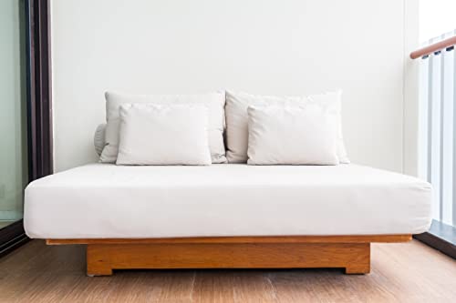 LivinEase Sábana bajera ajustable de polialgodón tamaño King – 26 cm de profundidad – Sábanas bajeras de 10 pulgadas – Sin bobble, fácil cuidado, color blanco tamaño King (blanco, King)
