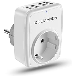 Cargador Usb De Pared colmanda Enchufe de Pared con Multiple USB 5 en 1, 1Type C + 3 Puertos USB, Ladron Enchufe Multiple Compatible, Cargador de Pared para Familia, Officio e Viaje