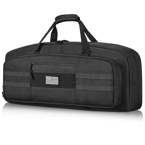 CVLIFE 30' Soft Rifle Case Rifle Bag Gun Bag Ar Pistol Case, Gun Case for Double Rifle and Shotgun, with Lockable Zipper for Outdoor Hunting Shooting Range, Black