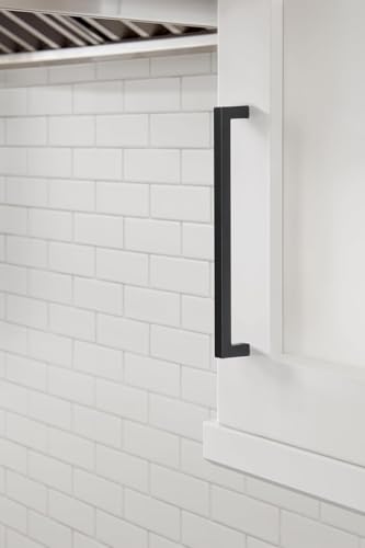 Image of Amerock BP36908FB | Matte Black Cabinet Pull | 7-9 /16 inch (192mm) Center-to-Center Cabinet Handle | Monument | Furniture Hardware