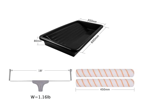ROLLINGDOG 18 Inch Paint Roller - 18" Paint Roller Kit,Paint Tray Kit with 2pcs Tray Liners - Image 5