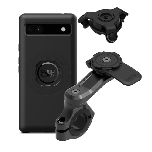 Image of Quad Lock Motorcycle Handlebar Mount PRO Kit with Vibration Dampener and MAG Phone Case for Google Pixel 6a