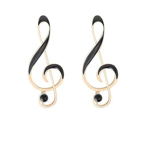 Image of 2PCS Music Note Brooch Pin for Women Dainty Elegant Rhinestone Pearl Note Treble Clef Brooch Musician Party Dance Banquet Clothes Accessorie Jewelry