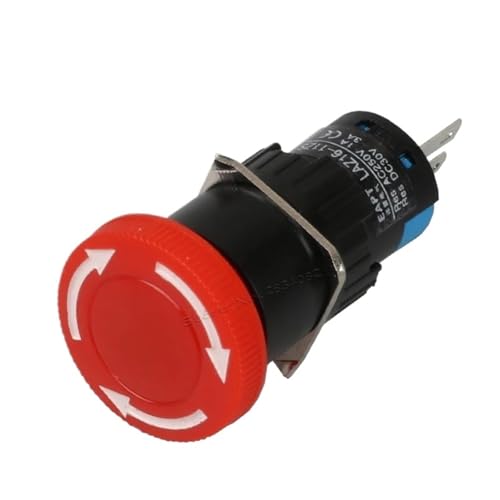 Interrupteur bouton arrêt d'urgence 16mm réinitialisation rotative