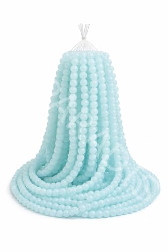 Image of SS Paradise 8mm Glass Beads (6 Colors 300 Pieces) for Jewellery Making | Round Loose Beads Strands for Necklace, Bracelet, Earrings & DIY Crafts
