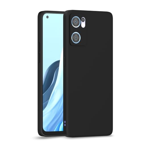Image of Outlouders Back Cover for Oppo Reno 7 5G | Camera Protection | Durable Soft Matte Silicone Bumper Case (Black)