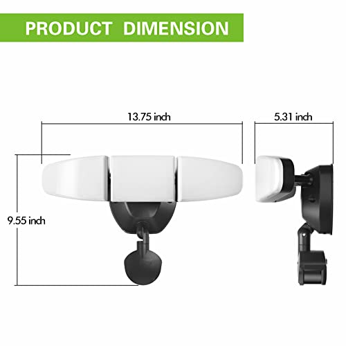 Hykolity Led Security Lights Motion Sensor Light Outdoor With Night Light, 39W 3900Lm Motion Security Light, 5000K, Ip65 Waterproof, 3 Head Motion Detected Flood Light For Garage, Yard, Porch (Gray) #TOP6