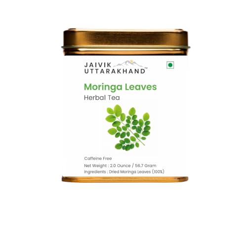 Image of Jaivik Uttarakhand - Moringa Tea (56.7 g), Superfood Highly Nutritious Dried Loose Leaves, Helps Remove Toxins, Detox, Pack of 1 Tin Box