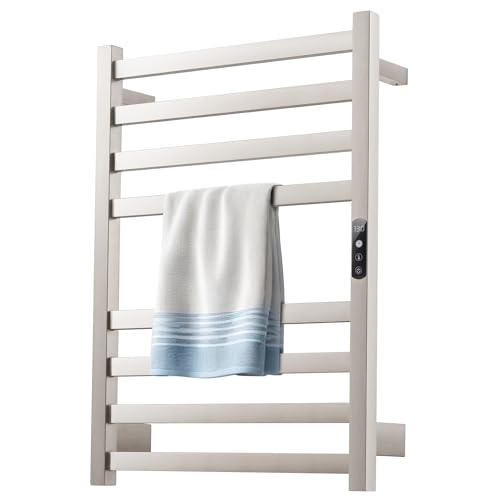 Towel Warmer Brushed Heated Towel Rack for Bathroom Wall Mounted Electric Towel Dryer Rack with...