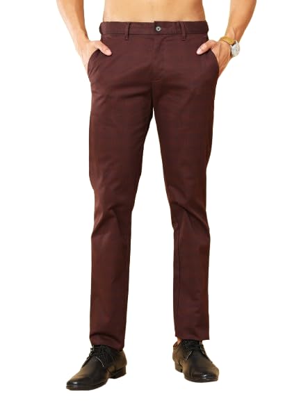 melvin jones Premium Cotton Trouser for Men | Check Pattern Stylish Office & Casual Wear | Comfortable Regular Fit | Size 30 | MJTR029/30-picture-28