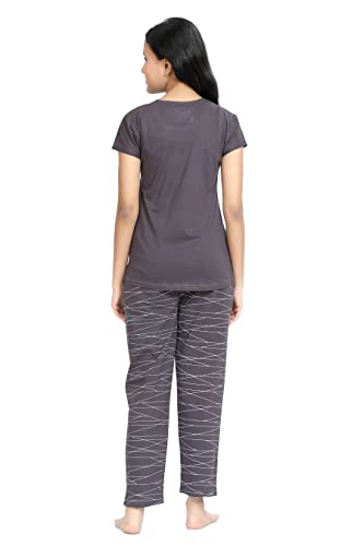 Image of Kids Night Suit for Girls - Cotton Set of Pyjama & T-Shirt Sleepwear - Lightweight & Comfortable Night Wear for Kids