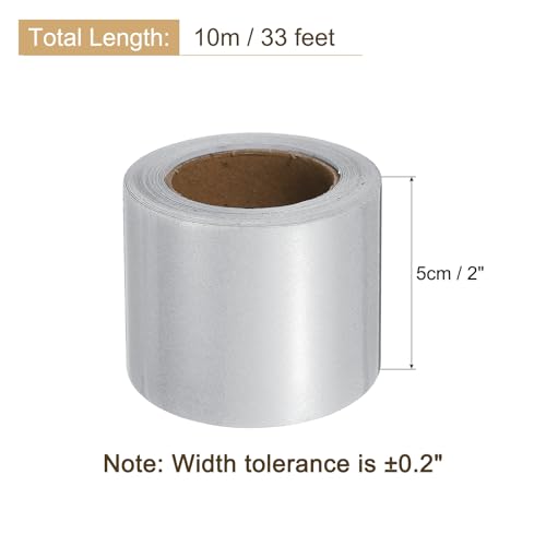 Image of uxcell Wood Grain Tape, 2 inch x33 Ft Self Adhesive Wood Grain Repair Patch for Baseboards, Doors, Floor Repair, Furniture Home Decor Pearl Silver