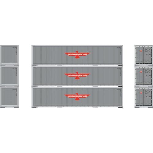 Athearn HO 40' Smooth Side Containers APL #2 3 ATH63386 HO Vehicles