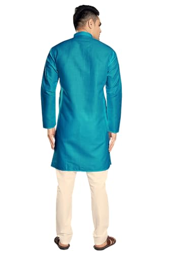 Image of DIVISIVE Men's Plain Cotton Blend Linen Slim Fit Kurta Pyjama Set