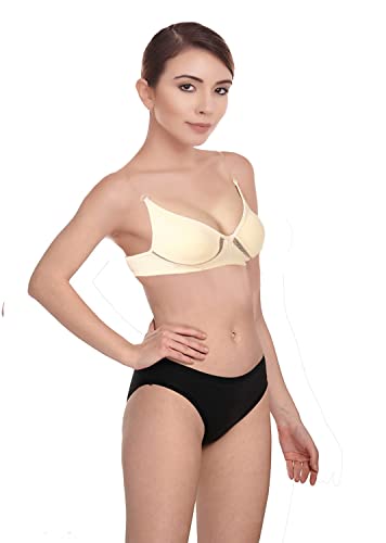 Image of Wirefree Non-Padded Teenager Backless Bra Panty Set for Women /Girls.