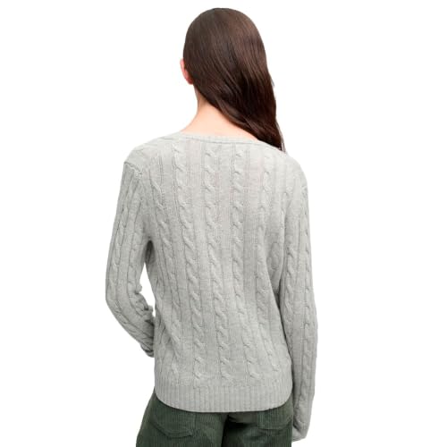 Pull col V maille torsadée mélange de laine femme Superdry - vue 3