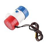 Tomantery Pompe de Cale Submersible DC Efficace 1100 GPH pour Accessoire de Pompe de Puisard de Bateau Marin en ABS Couleur Tension 12 V DC pour Coques de Bateau étangs Spas, 1 X Manuel Inclus (24V)