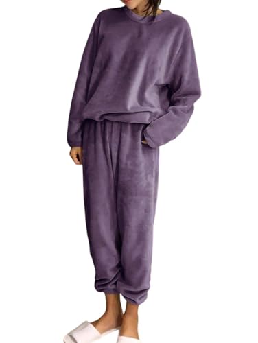 Image of KOTTY Women's Fleece Tracksuit Set | Woolen Co-ord Sweatpants for Winter | Loose Fit Winterset for Ladies