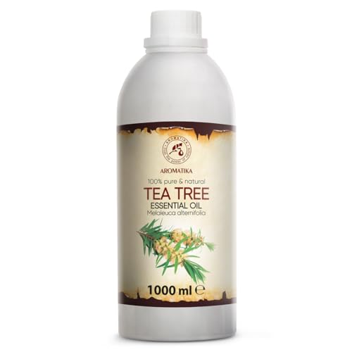 Aceite Esencial de Árbol de Té 1000ml - Melaleuca Alternifolia - Australiano - Aromaterapia - 100% Puro Aceite de Árbol de Té para Cuidado de Piel y Cabello - Difusor - Sauna